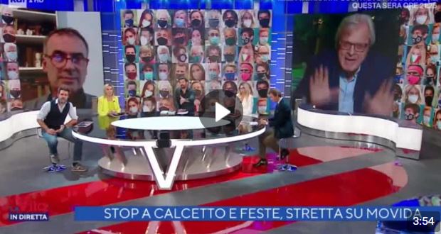 Vittorio Sgarbi sulle mascherine e la psicosi indotta dai media