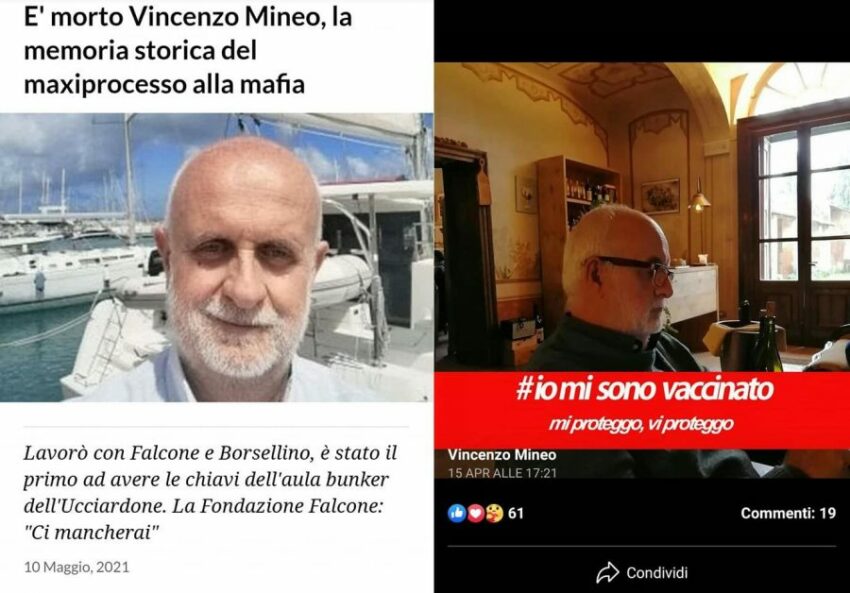 Morto Vincenzo Mineo, la memoria storica del maxiprocesso alla mafia si era vaccinato da poco