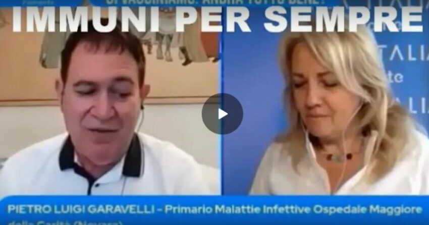 Prof. Garavelli, primario dell’ospedale di Novara: Chi è guarito dal Covid è protetto per tutta la vita e non necessita di vaccinazione