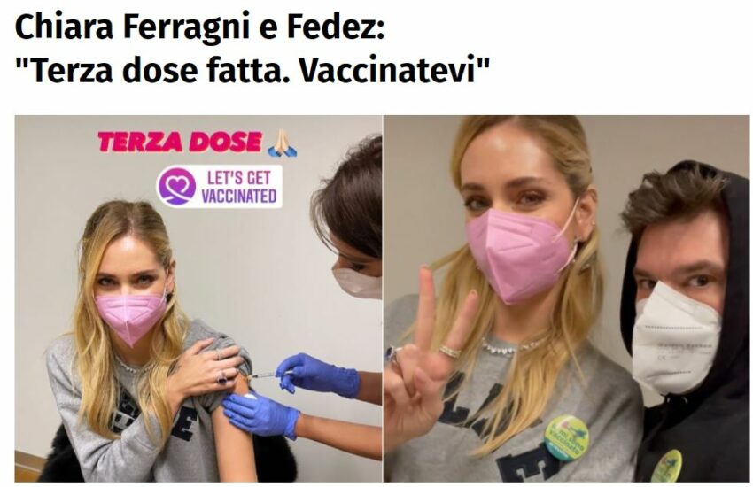 Chiara Ferragni e Fedez positivi due settimane dopo terza dose, sui social scrivevano “vaccinatevi tutti”