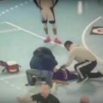 Basket : Óscar Cabrera  crolla in campo, trasferito in ambulanza all'ospedale di Valdecilla