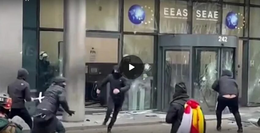 Belgio: Guerriglia urbana a Bruxelles, assaltato il palazzo degli affari esteri