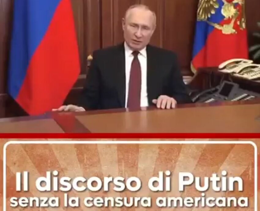 Il discorso storico di Putin completo senza la censura americana