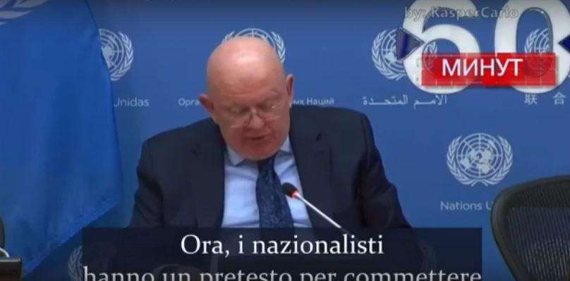 Il rappresentante Russo presso l’ONU Nebenzja sui presunti “massacri” di Bucha: pretesto per compiere un genocidio