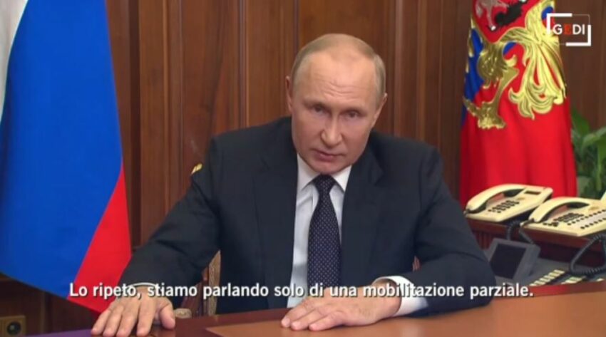 Putin firma decreto per la mobilitazione militare parziale