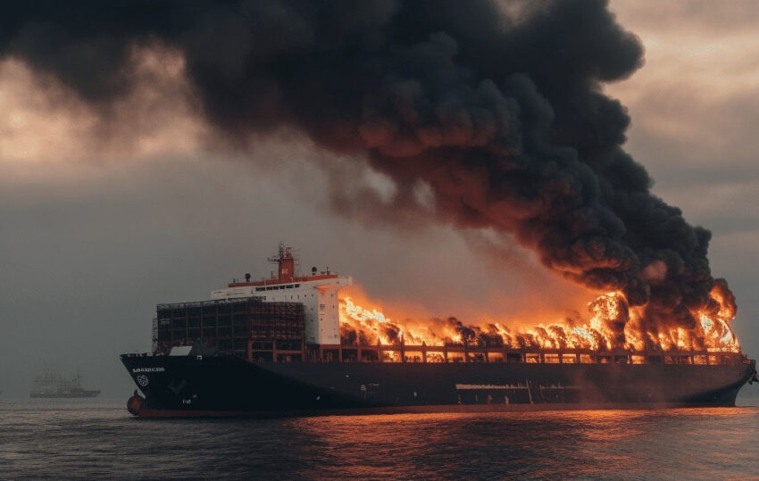Una nave cargo che trasportava auto dalla Germania a Singapore ha preso fuoco al largo delle coste olandesi a causa di un veicolo elettrico.