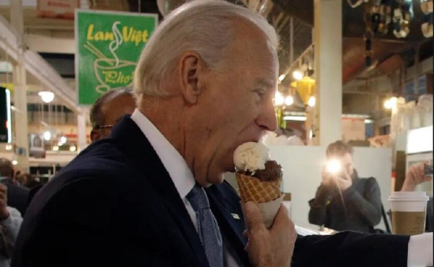 Biden abbandona la diretta per un gelato