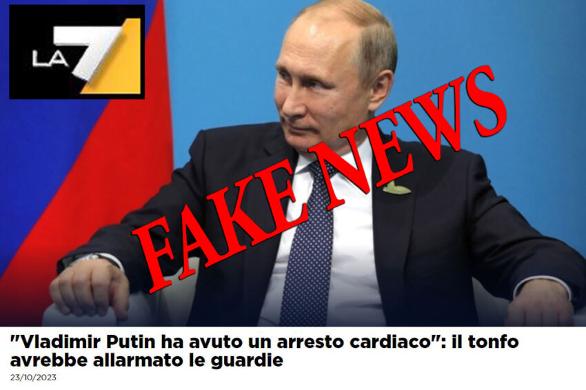 Putin e l’arresto cardiaco inesistente: Fake diffusa dalla stampa italiana, nata da un canale telegram satirico