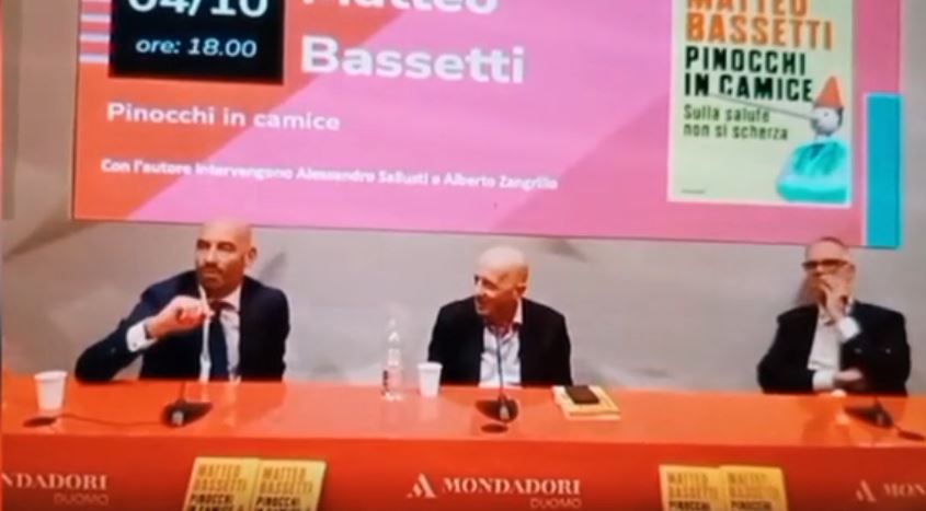 Vaccini Pfizer: Domanda scomoda durante la presentazione del libro di Bassetti e lui chiede che gli venga tolto il microfono